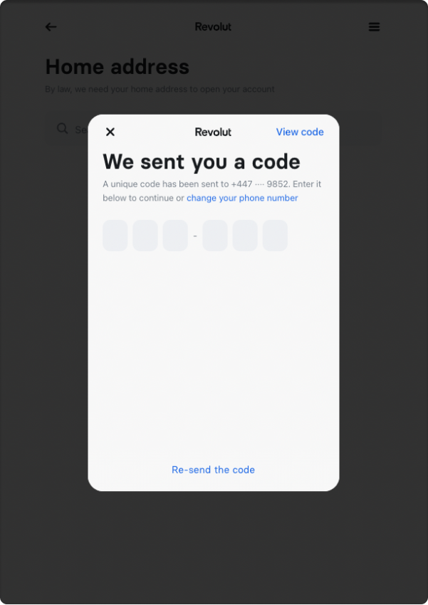 Revolut Payment OTP