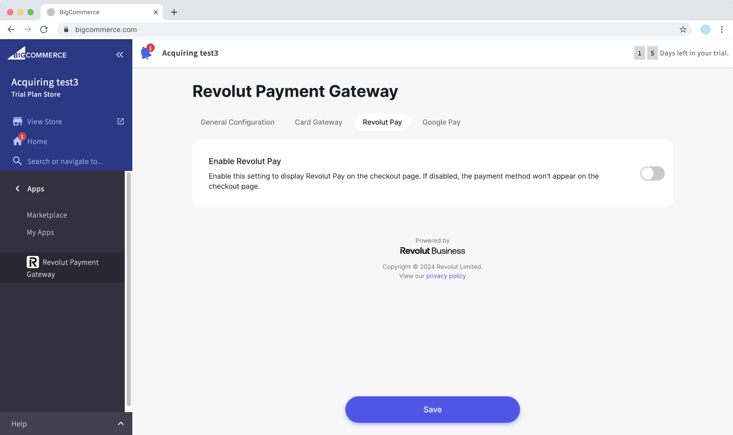 BigCommerce - Revolut Pay configuration