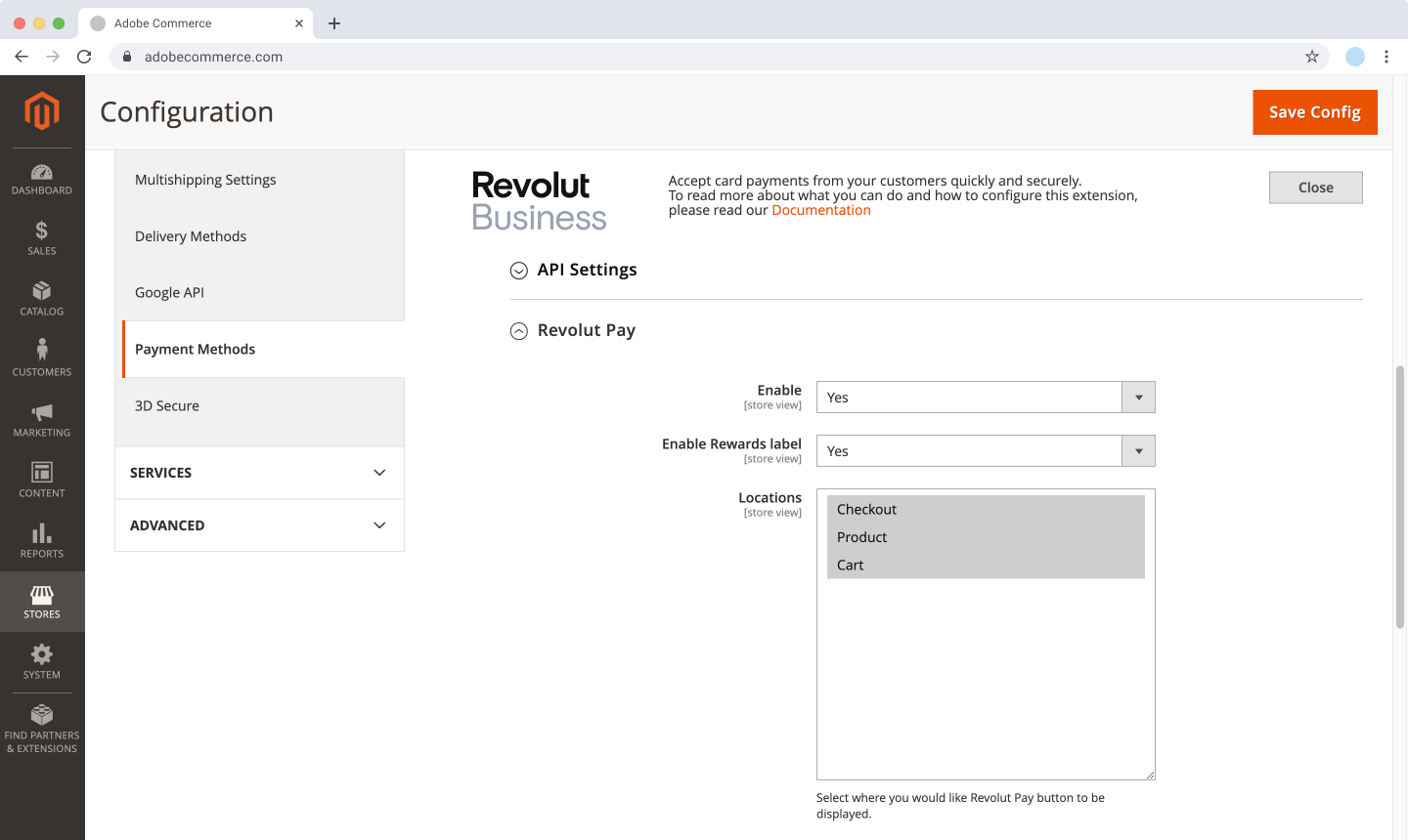 Adobe Commerce (Magento 2) - Revolut Pay settings