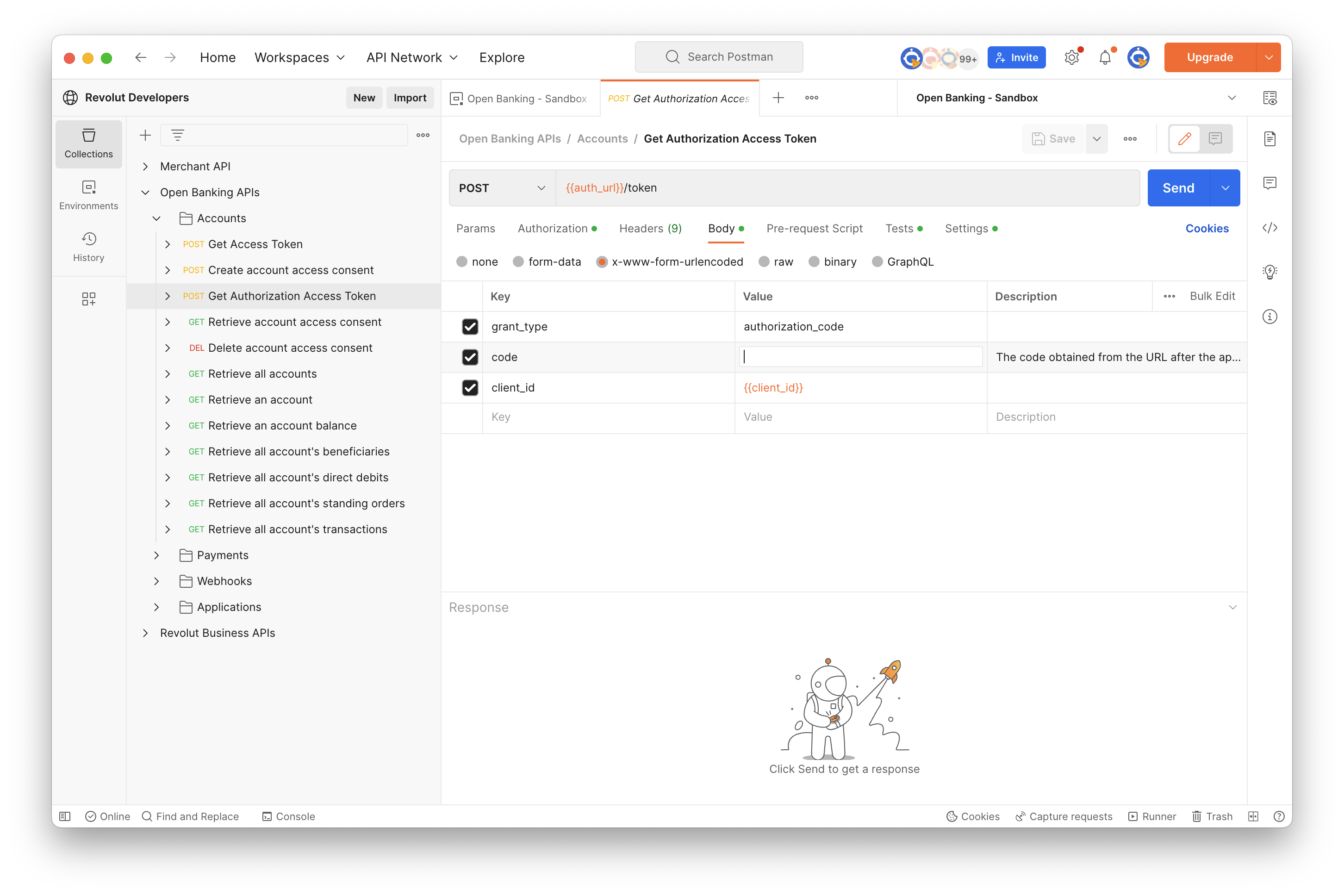 Postman request - Get Authorization Access Token