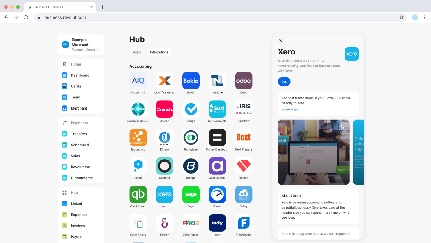 Revolut Business Hub: Xero