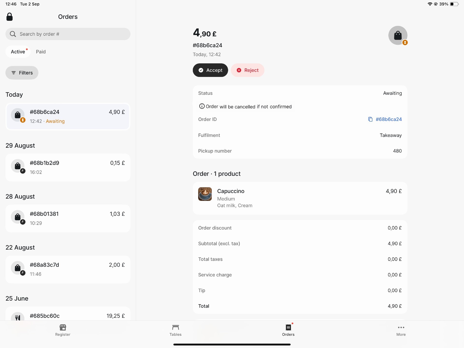 Revolut POS iPad: Order and Pay