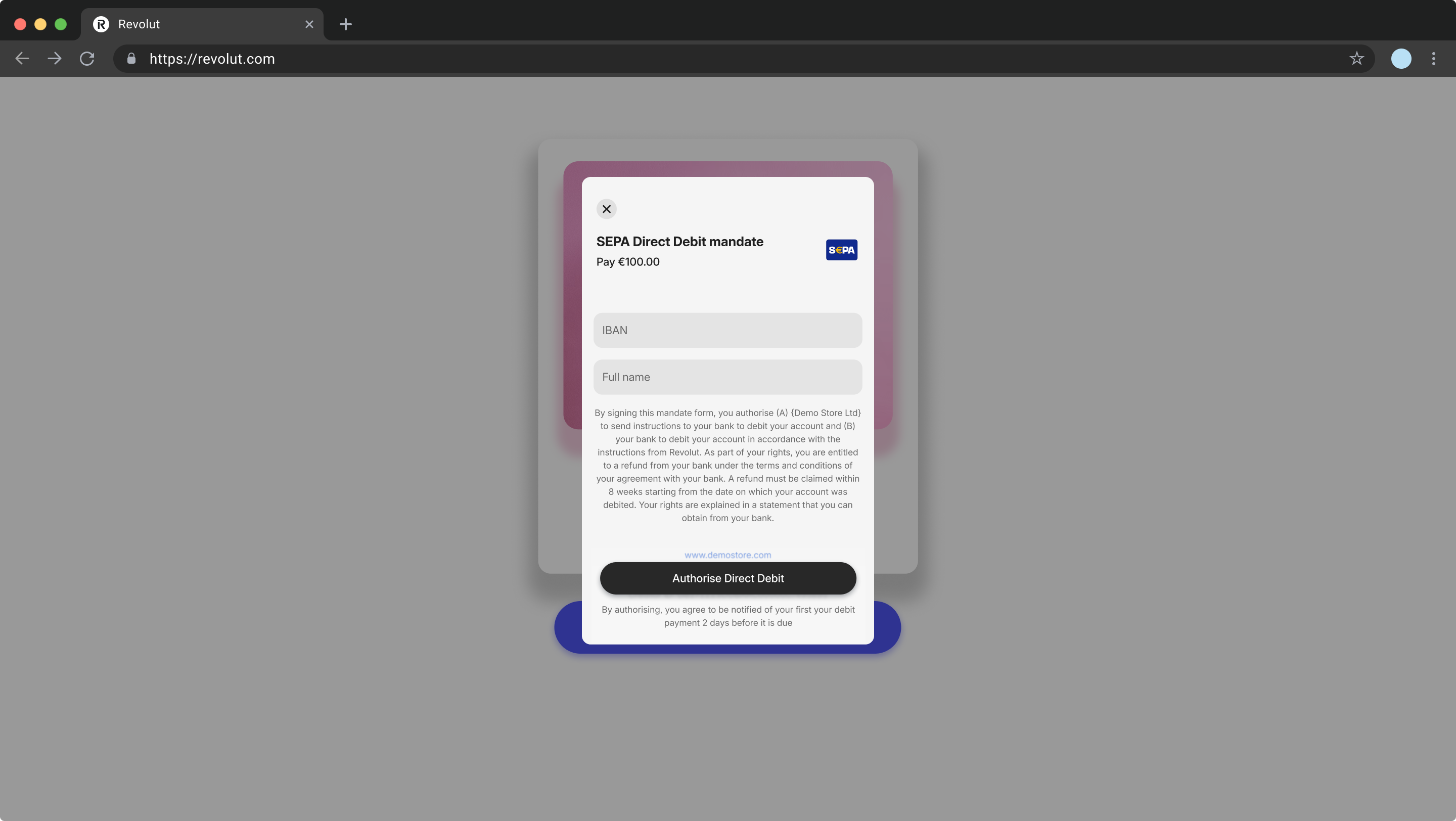 SEPA Direct Debit on Web
