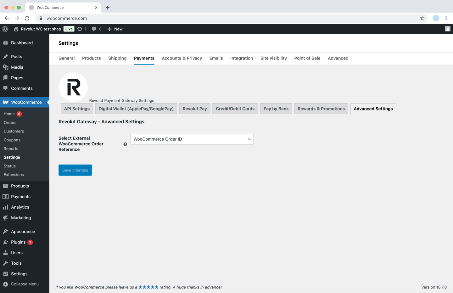WooCommerce - Advanced settings
