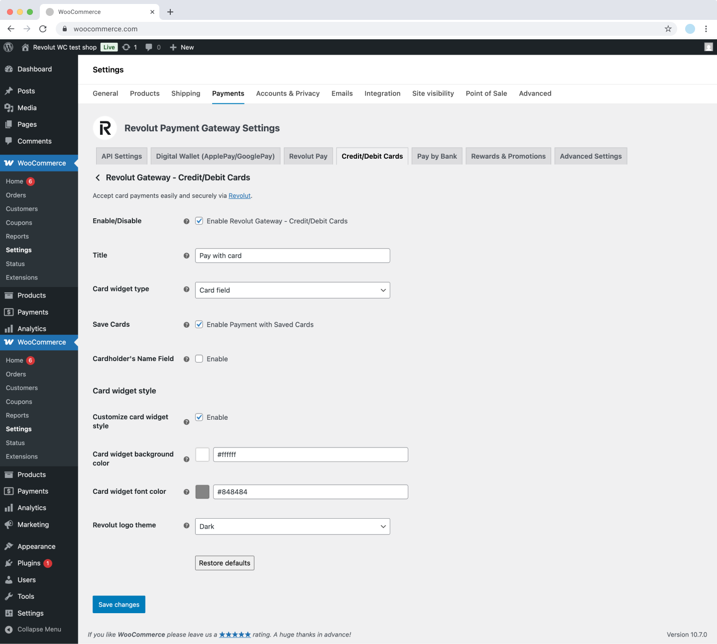 WooCommerce - Card widget style
